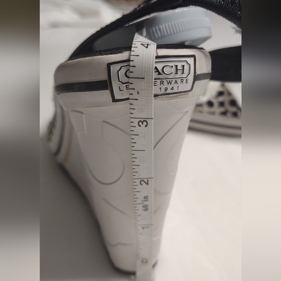 Coach black/white canvas wedge shoes - Picture 8 of 8
